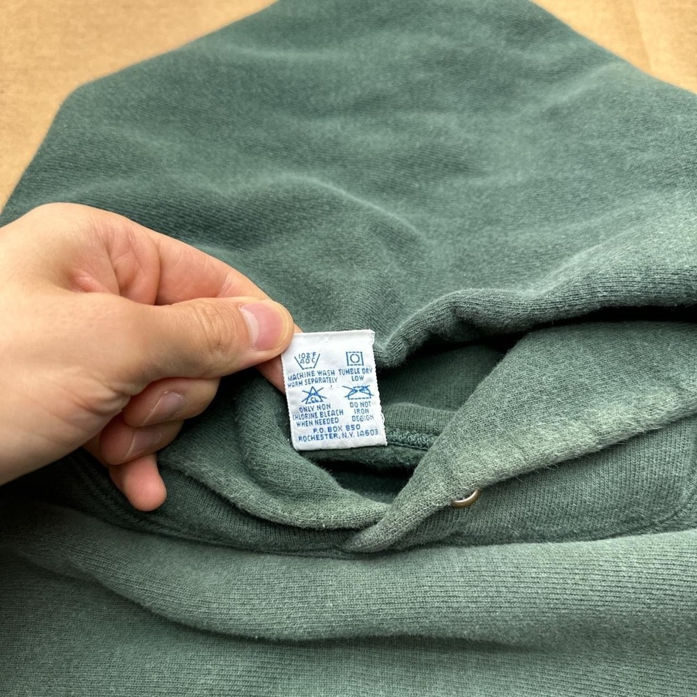 Champion Reverse Weave TRUE 90s Made in USA Hoodie Mens Sz XL Green Pullover - Picture 4 of 8